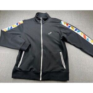 LRG Jacket Zipper Men's Large Black 22" x 28" Sleeve Design 80% Cotton 20% Poly